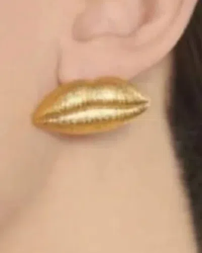 Schiaparelli Women's Lip Stud Earrings In Gold