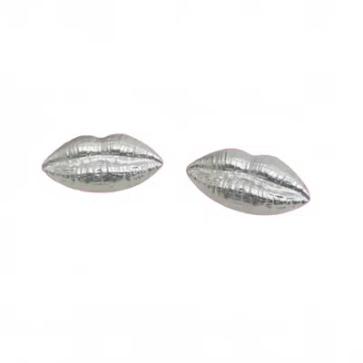 Schiaparelli Women's Lip Stud Earrings In Silver In Metallic