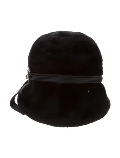Pre-owned Schiaparelli Wool Crystal Evening Hat In Black