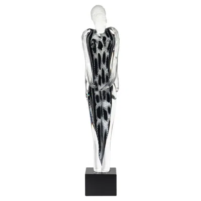 Pre-owned Schiavon Murano Glass Lovers Sculpture Signed , Italy, 2012 In Black