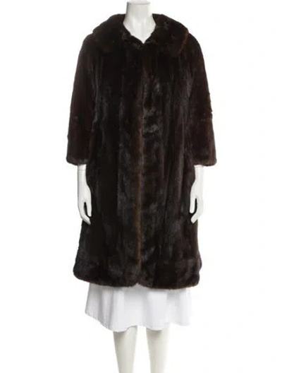 Pre-owned Schlampp's Mink Fur Coat In Brown