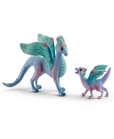 Schleich Kids' Bayala Blossom Dragon Mother Child Figurine In Blue