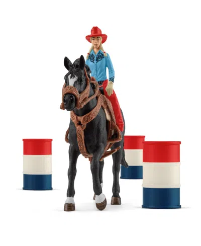 Schleich Kids' Farm World Cowgirl Barrel Racing Fun Playset In Multi