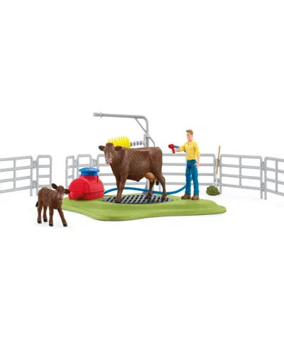 Schleich Farm World Happy Cow Wash Playset In Multi