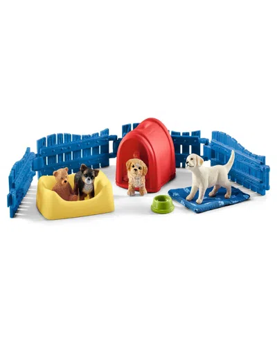 Schleich Kids' Farm World Puppy Pen Animal Playset In Multi