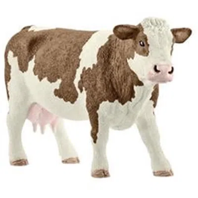 Schleich Farm World Simmental Cow Toy Plastic Brown & White - Pack Of 5