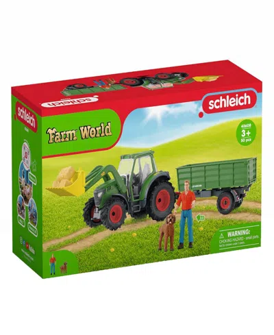 Schleich Farm World Tractor With Trailer Figurine Playset In Multi