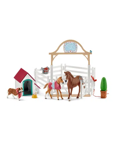 Schleich Horse Club- Hannah's Guest Horses With Ruby The Dog Playset In Multi