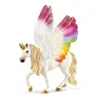 Schleich North America 5 X 4.84 X 6.10 In. Winged Rainbow Unicorn Figure White With Rainbow Color