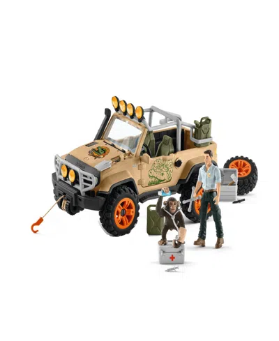 Schleich Kids' Wild Life 4 X 4 Vehicle With Winch Playset In Multi