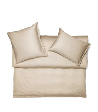 Schlossberg Cotton Sateen Noblesse Uni King Fitted Sheet In Neutral