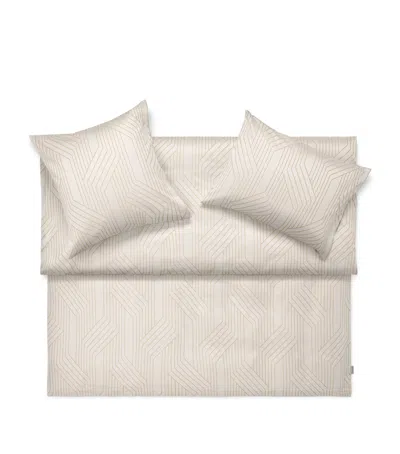 Schlossberg Geometric Ennio Super King Oxford Pillowcase In Brown