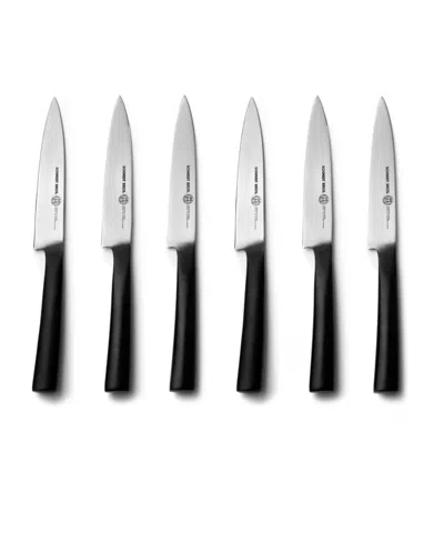 Schmidt Brothers Carbon 6, 6-pc. Steak Knife Set In Black