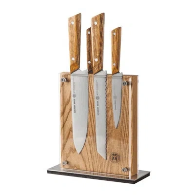 Schmidt Brothers Cutlery 5 Piece High Carbon Stainless Steel Knife Block Set In Brown