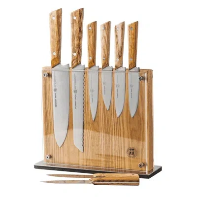 Schmidt Brothers Cutlery 9 Piece High Carbon Stainless Steel Knife Block Set In Brown
