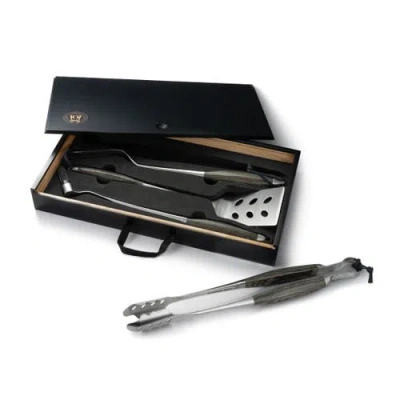 Schmidt Brothers Cutlery Bonded Ash 4-piece Bbq Tool Set In Black