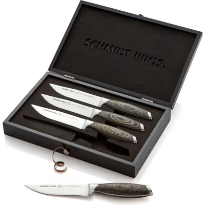 Schmidt Brothers Cutlery Bonded Ash 4-piece Steak Set In Black