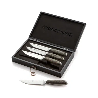 Schmidt Brothers Cutlery Schmidt Brothers™ Cutlery Bonded Ash 4-piece Jumbo Steak Knife Set In Gray