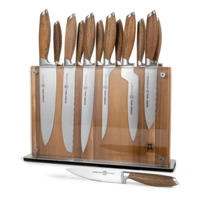 Schmidt Brothers Cutlery Bonded Teak 15-piece Knife Block Set In Brown