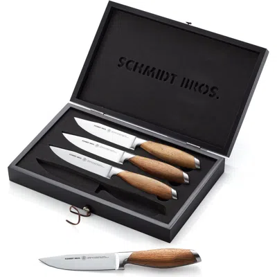 Schmidt Brothers Cutlery Bonded Teak 4-piece Steak Set In Black