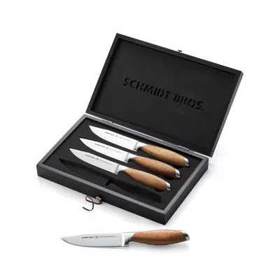 Schmidt Brothers Cutlery Schmidt Brothers™ Cutlery Bonded Teak 4-piece Jumbo Steak Knife Set In Brown