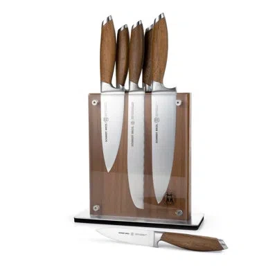 Schmidt Brothers Cutlery Schmidt Brothers™ Cutlery Bonded Teak 7-piece Knife Block Set In Brown