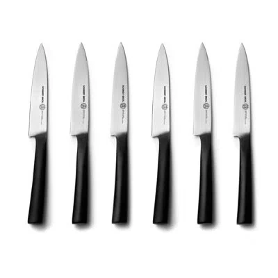 Schmidt Brothers Cutlery Schmidt Brothers™ Cutlery Carbon 6, 6-piece Steak Knife Set In Black