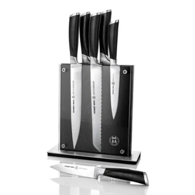 Schmidt Brothers Cutlery Heritage 7-piece Knife Block Set In Black