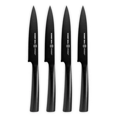 Schmidt Brothers Cutlery Jet Black 4-piece Steak Knife Set In No