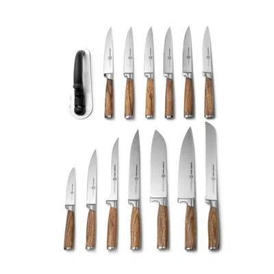 Schmidt Brothers Cutlery Zebra Wood 15-piece Knife Block Set In Brown