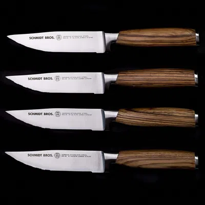 Schmidt Brothers Cutlery Zebra Wood 4-pc. Jumbo Steak Knife Set