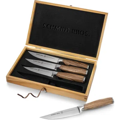 Schmidt Brothers Cutlery Zebra Wood 4-piece Steak Set In Brown