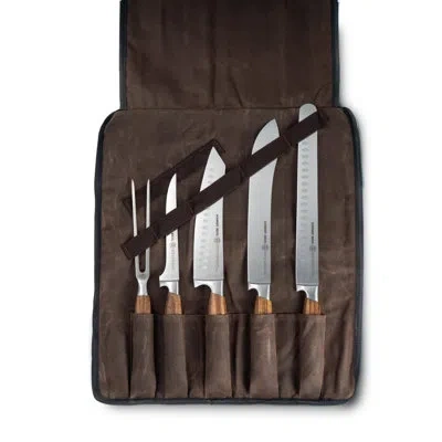 Schmidt Brothers Cutlery Zebra Wood 6-piece Bbq Knife Set In Brown