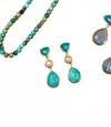 Schmuckoo Gemstone And Pearl Earrings In Green In Multi