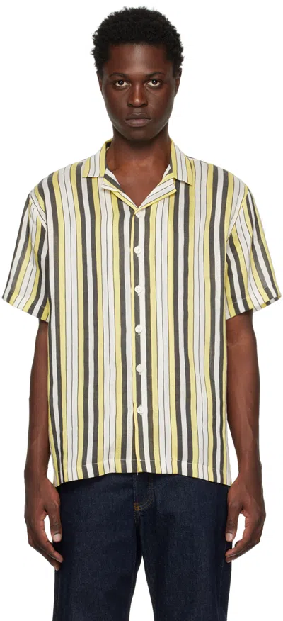 Schnayderman’s Shirt Notch Ss Silk Stripe Black/yellow