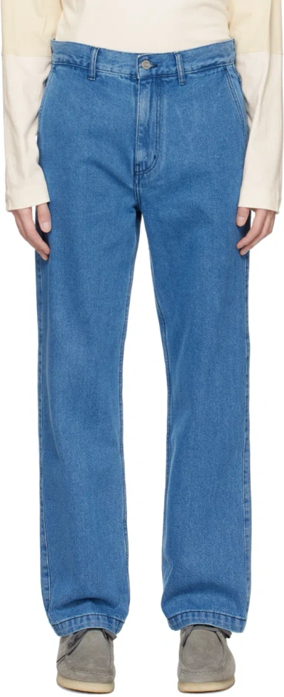 Schnayderman’s Blue Alef Jeans In Washed Blue
