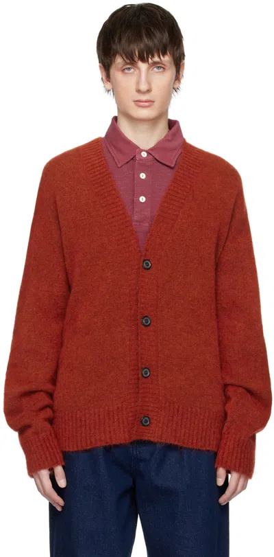 Schnayderman’s Orange Seamless Cardigan In Electric Orange