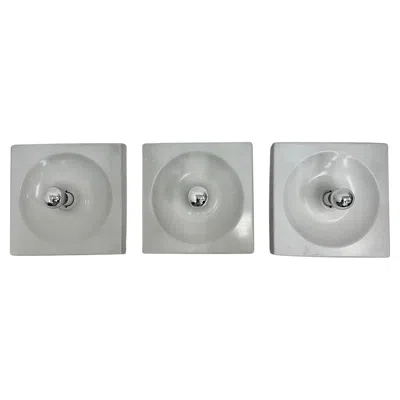 Pre-owned Schönbuch Set Of 3  ‘quadro' Wall Lamps 1970s Space Age In Transparent