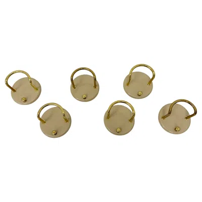Pre-owned Schönbuch Set Of 6 Wall Coat Hooks By  , 1970s Germany In Brown