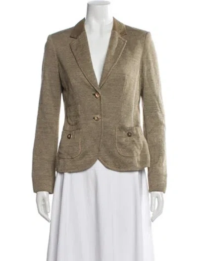 Pre-owned Schneiders Salzburg Linen Tweed Pattern Blazer In Neutral