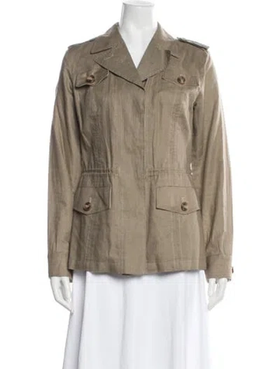 Pre-owned Schneiders Salzburg Linen Utility Jacket In Neutral