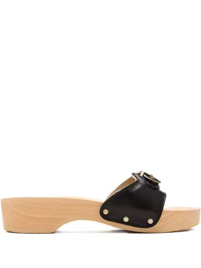 Scholl 40mm Buckle-fastening Wooden Sandals In Multi