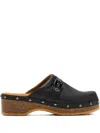 Scholl 40mm Pescura Buckle-fastening Studded Mules In Black