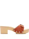 Scholl 40mm Pescura Ibiza Buckle-fastening Studded Sandals In Orange