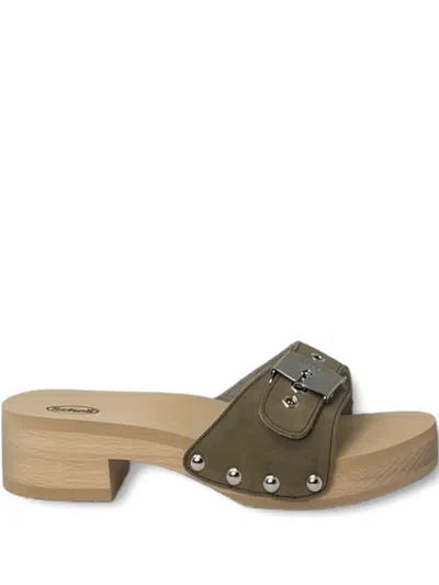 Scholl 40mm Pescura Jane Buckle Sandals In Green