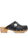 Scholl Pescura Clog 50 Blk&honey Ltre50mm Heeled Shoes Black In Black