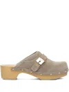 Scholl Pescura Clog 50 Bei&honey Sde50mm Heeled Shoes Beige In Neutral