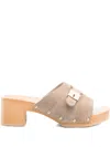 Scholl 60mm Pescura Sarah Buckle-detail Suede Sandals In Neutral