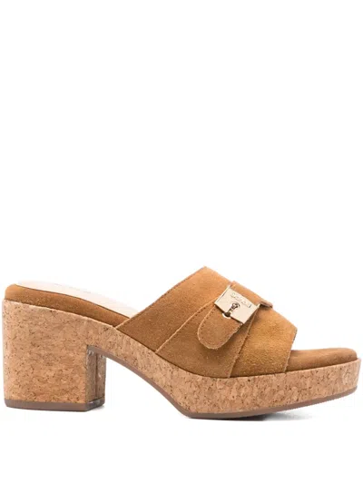 Scholl 80mm Ophelia Buckle-fastening Suede Sandals
