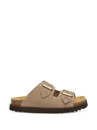 Scholl Beatriz Studded Buckle-fastening Sandals In Animal Print